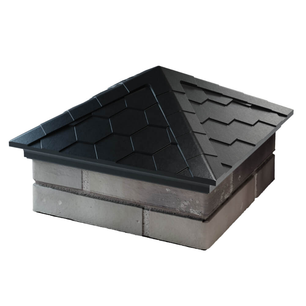 Колпак Zking Эверест Черный на столб 1.5х1.5 кирпича (390х390мм) в Пятигорске фото