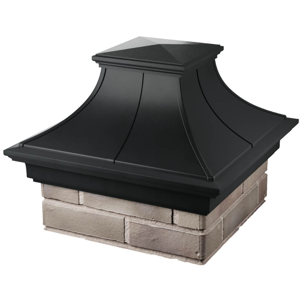 Колпак Zking Монблан Премиум Черный на столб 1.5х1.5 кирпича (385х385мм) в Пятигорске фото