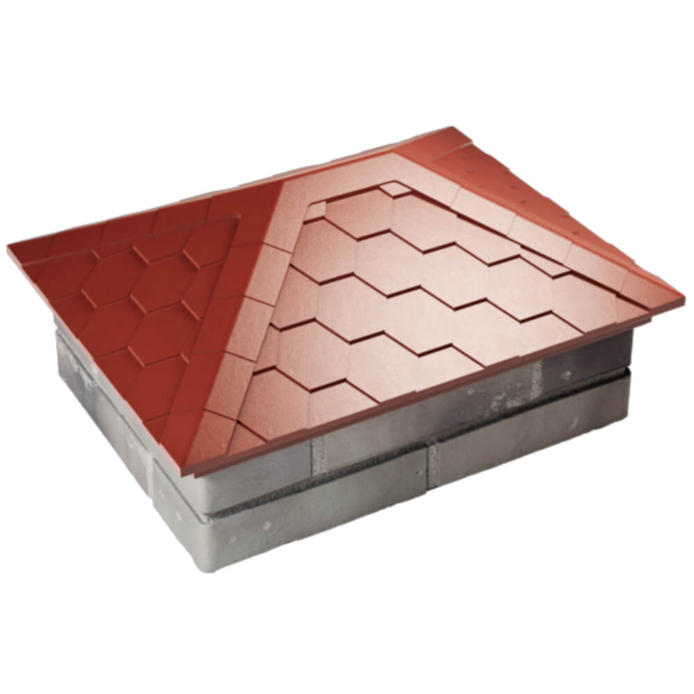 Колпак Zking Эверест Красный на столб 2х1.5 кирпича (520х390мм) Пятигорск фото