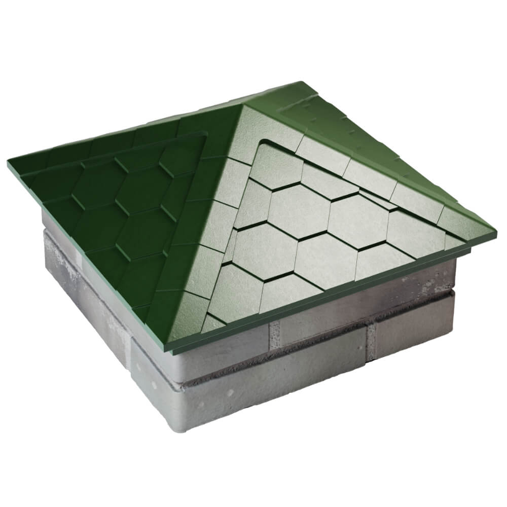 Колпак Zking Эверест Зеленый на столб 1.5х1.5 кирпича (390х390мм) в Пятигорске фото