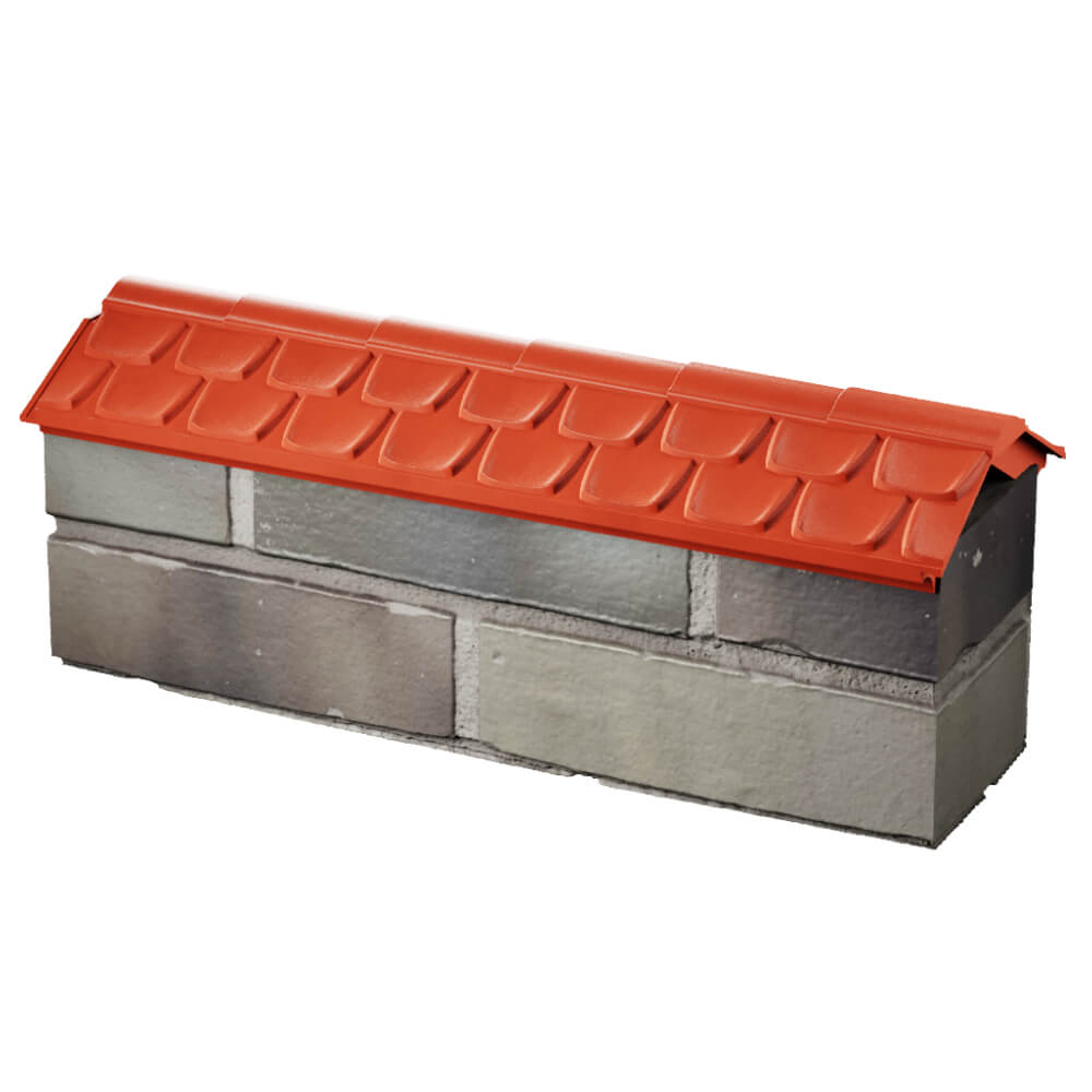 Парапет Zking Эльбрус Красный с посадкой на 0.5 кирпича (130мм) в Пятигорске фото