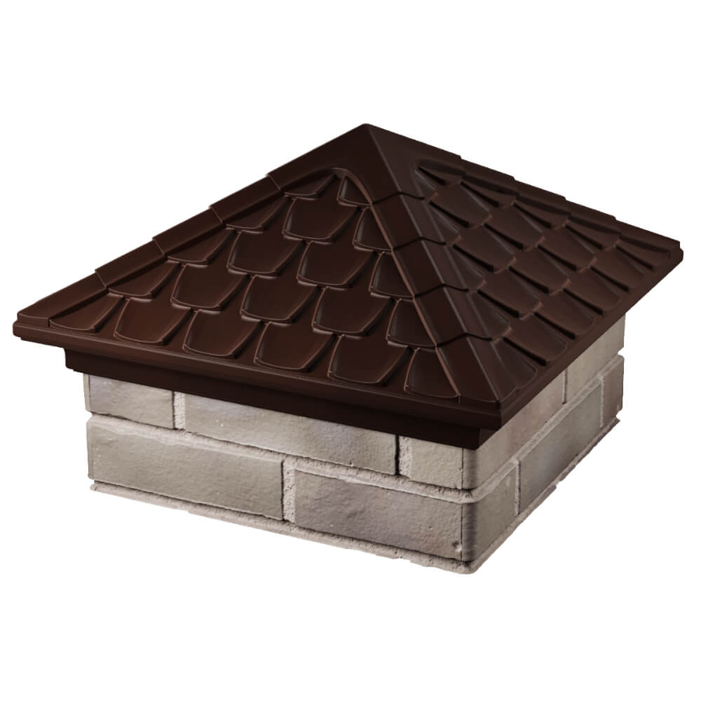 Колпак Zking Эльбрус Коричневый на столб 1.5х1.5 кирпича (385х385мм) в Пятигорске фото