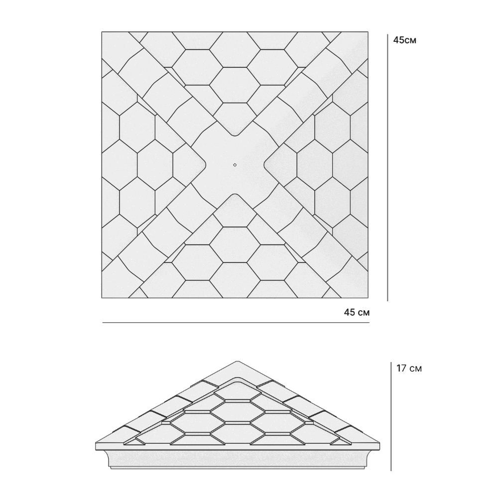 Колпак Zking Эверест Черный на столб 1.5х1.5 кирпича (390х390мм) в Пятигорске фото