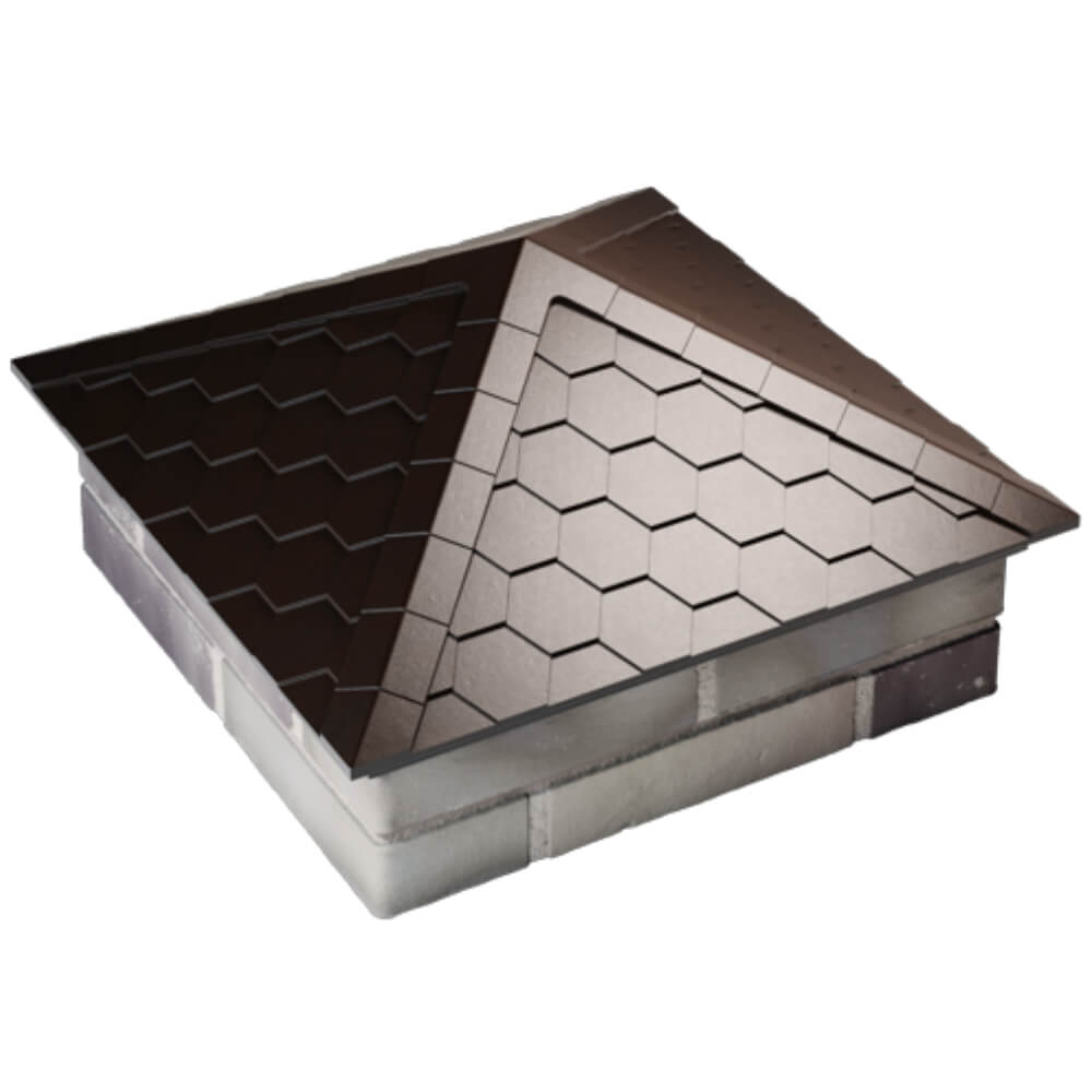 Колпак Zking Эверест Коричневый на столб 2х2 кирпича (535х535мм) Пятигорск фото