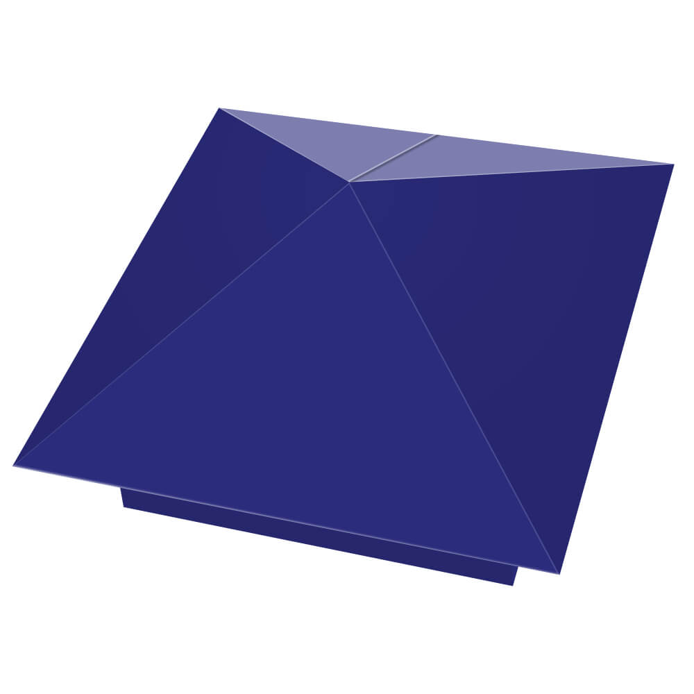 Колпак металлический 400х400мм RAL5002 Синий Ультрамарин заборный Пятигорск фото