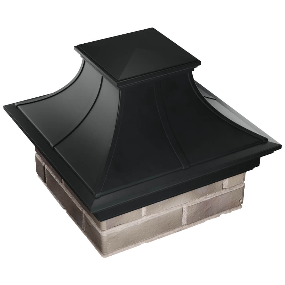 Колпак Zking Монблан Премиум Черный на столб 1.5х1.5 кирпича (385х385мм) в Пятигорске фото