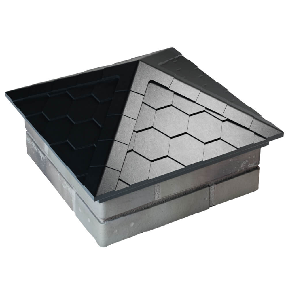 Колпак Zking Эверест Черный на столб 1.5х1.5 кирпича (390х390мм) в Пятигорске фото