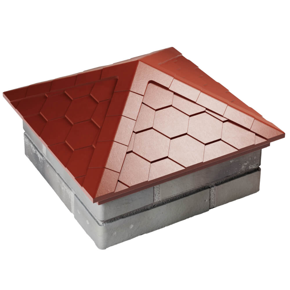 Колпак Zking Эверест Красный на столб 1.5х1.5 кирпича (390х390мм) в Пятигорске фото