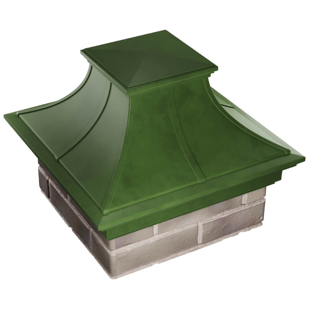 Колпак Zking Монблан Премиум Зеленый на столб 1.5х1.5 кирпича (385х385мм) в Пятигорске фото