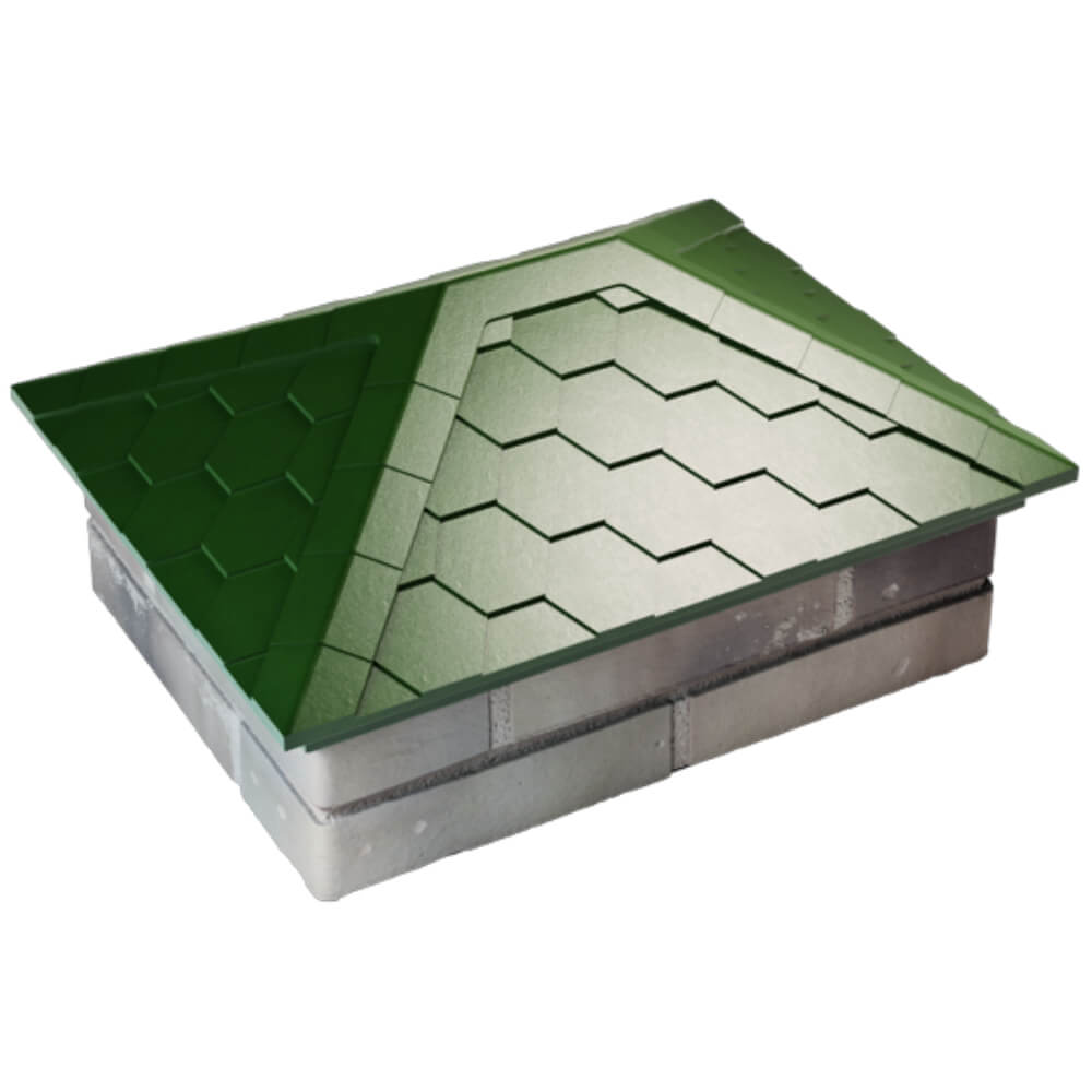 Колпак Zking Эверест Зеленый на столб 2х1.5 кирпича (520х390мм) Пятигорск фото