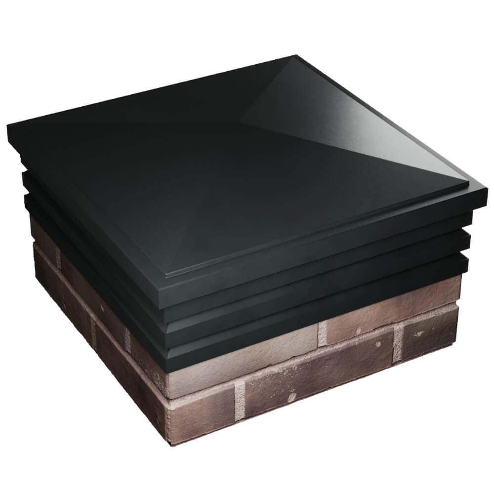 Колпак Zking Бона ХайТек Черный на столб 2х2 кирпича (513х513мм) в Пятигорске фото