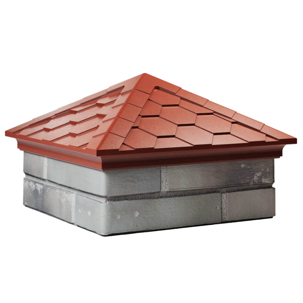 Колпак Zking Эверест Красный на столб 1.5х1.5 кирпича (390х390мм) в Пятигорске фото