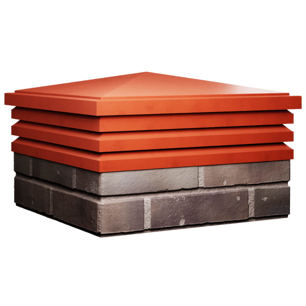 Колпак Zking Бона ХайТек Красный на столб 2х2 кирпича (513х513мм) в Пятигорске фото