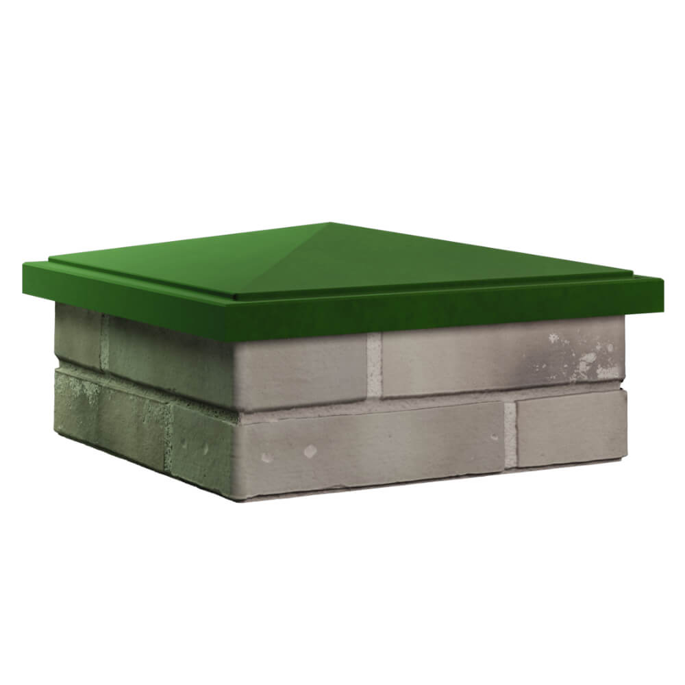 Колпак Zking БонаМоно Зеленый на столб 1.5х1.5 кирпича (385х385, 400х400мм) в Пятигорске фото