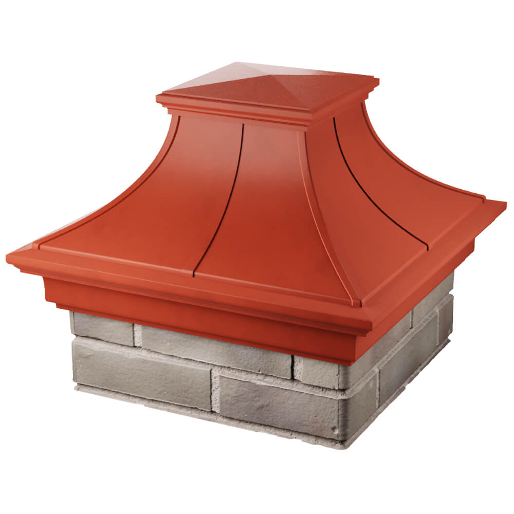 Колпак Zking Монблан Премиум Красный на столб 1.5х1.5 кирпича (385х385мм) в Пятигорске фото