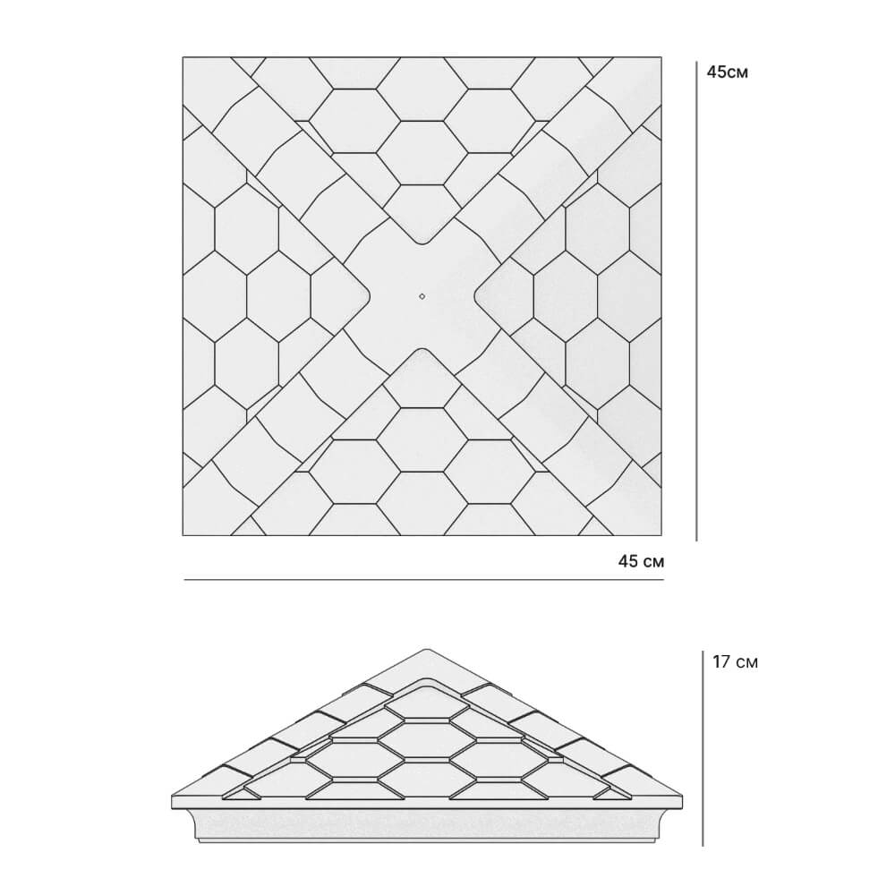 Колпак Zking Эверест Серый на столб 1.5х1.5 кирпича (390х390мм) в Пятигорске фото