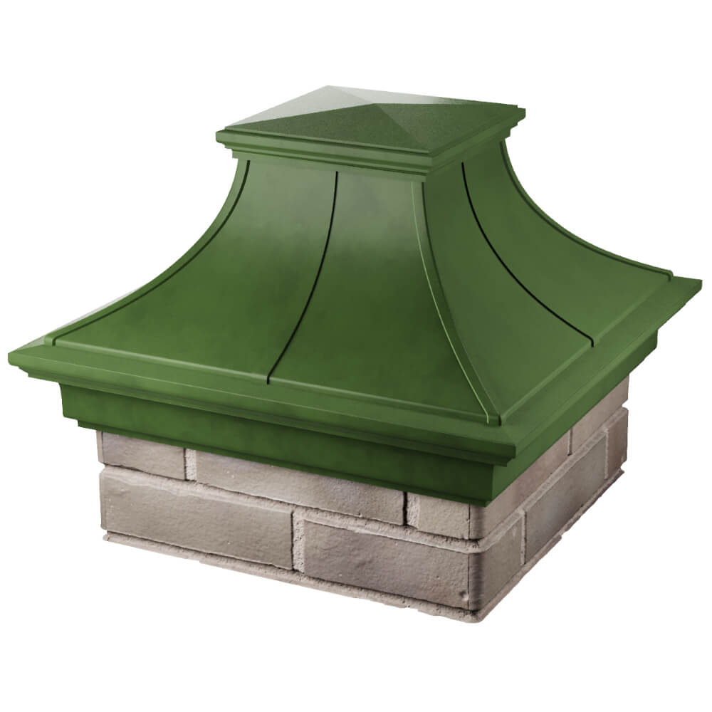 Колпак Zking Монблан Премиум Зеленый на столб 1.5х1.5 кирпича (385х385мм) в Пятигорске фото