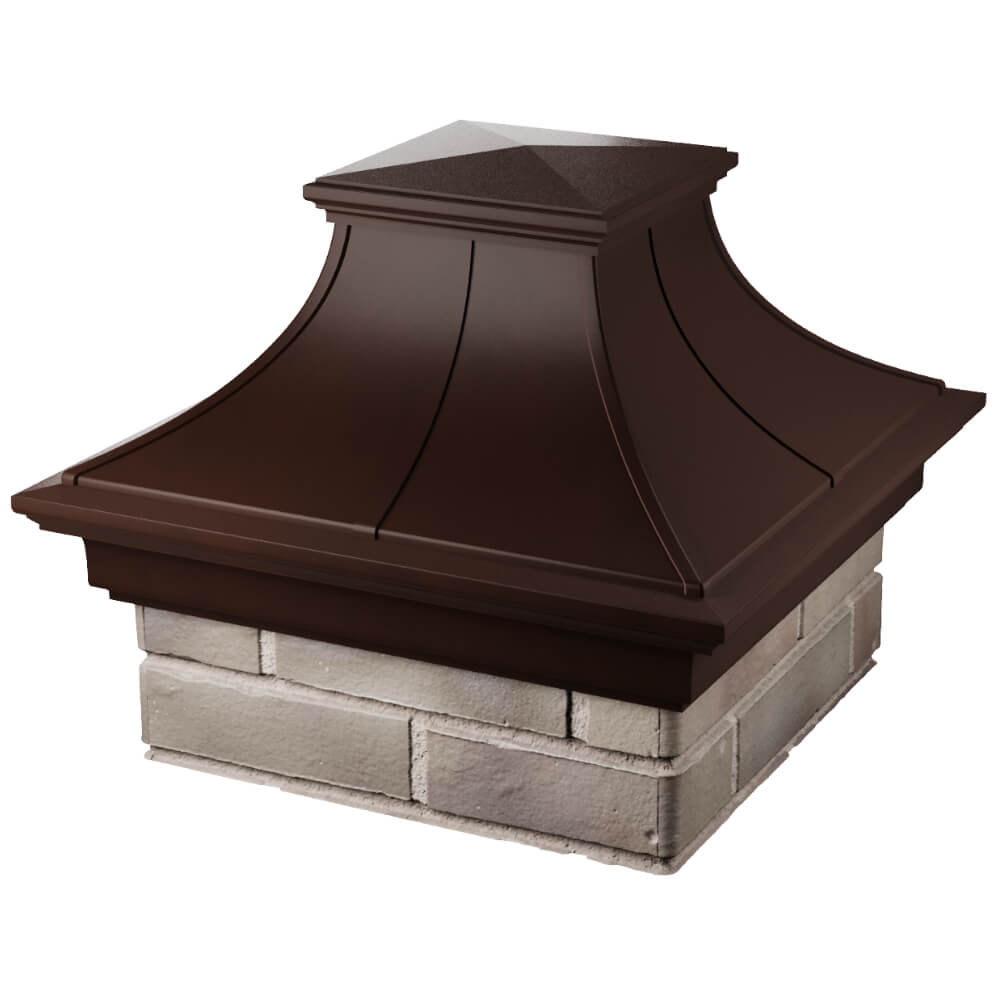 Колпак Zking Монблан Премиум Коричневый на столб 1.5х1.5 кирпича (385х385мм) в Пятигорске фото