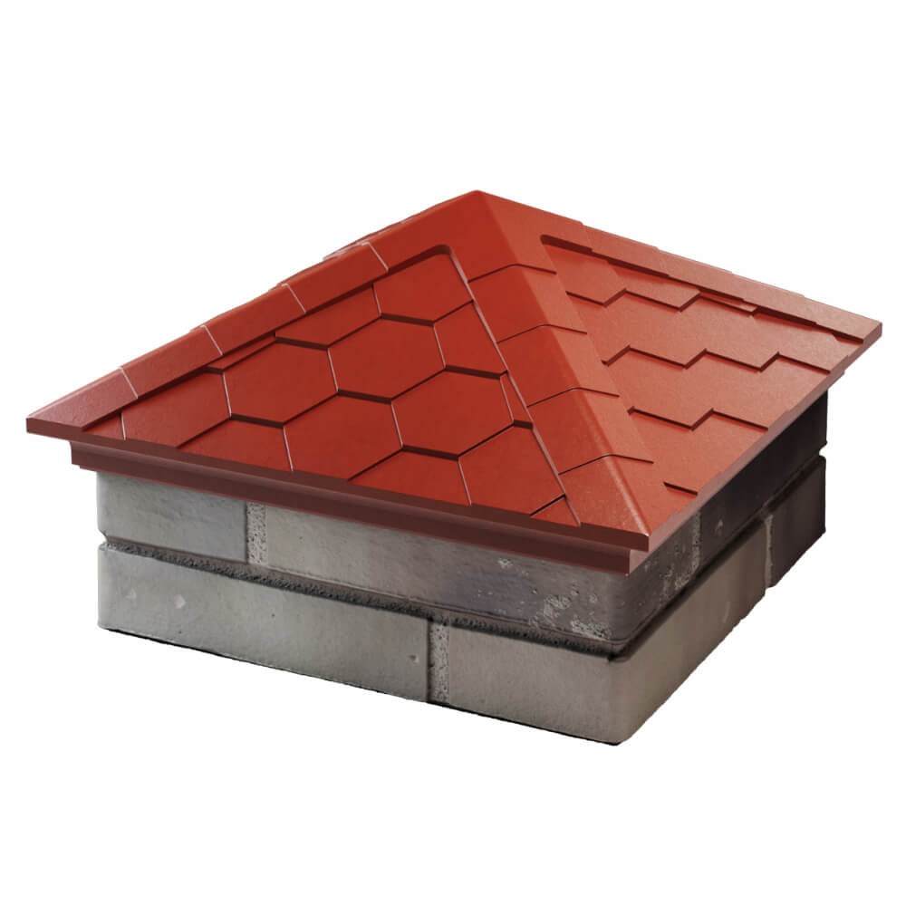 Колпак Zking Эверест Красный на столб 1.5х1.5 кирпича (390х390мм) в Пятигорске фото