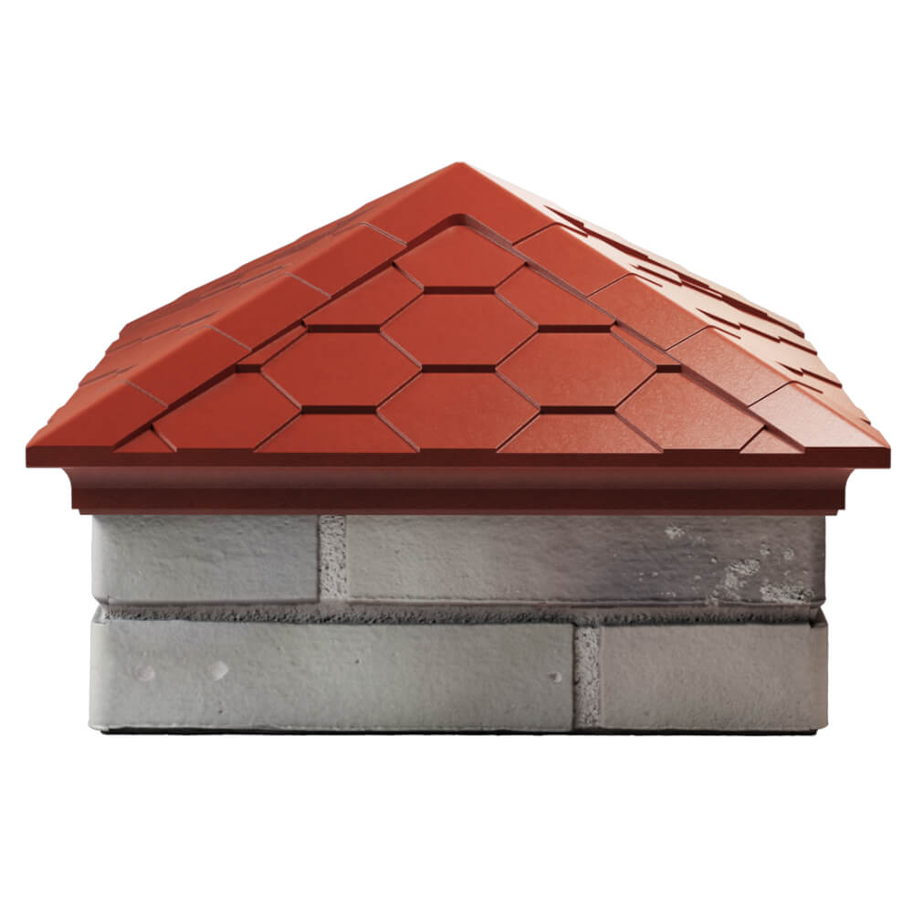 Колпак Zking Эверест Красный на столб 1.5х1.5 кирпича (390х390мм) Пятигорск фото