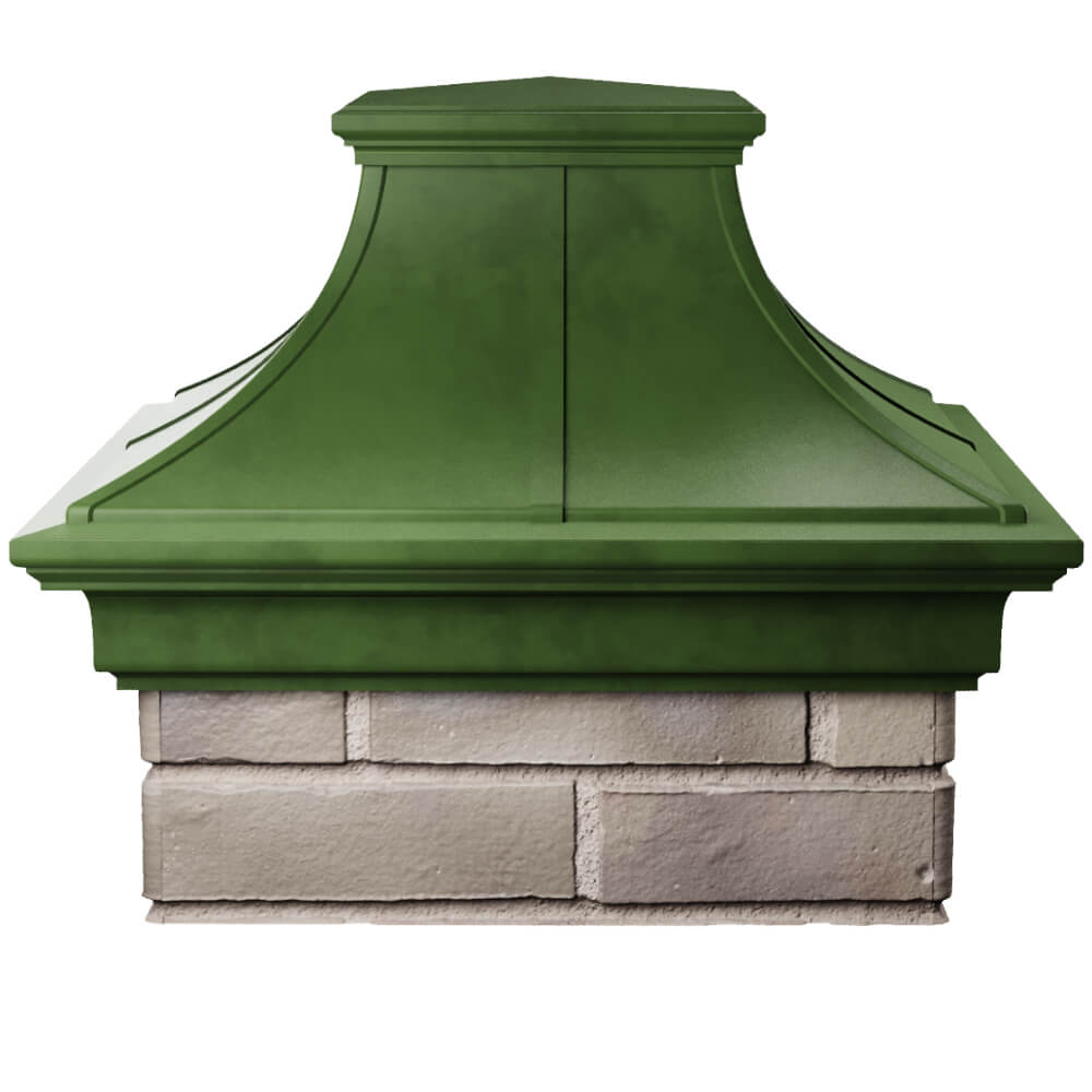 Колпак Zking Монблан Премиум Зеленый на столб 1.5х1.5 кирпича (385х385мм) Пятигорск фото
