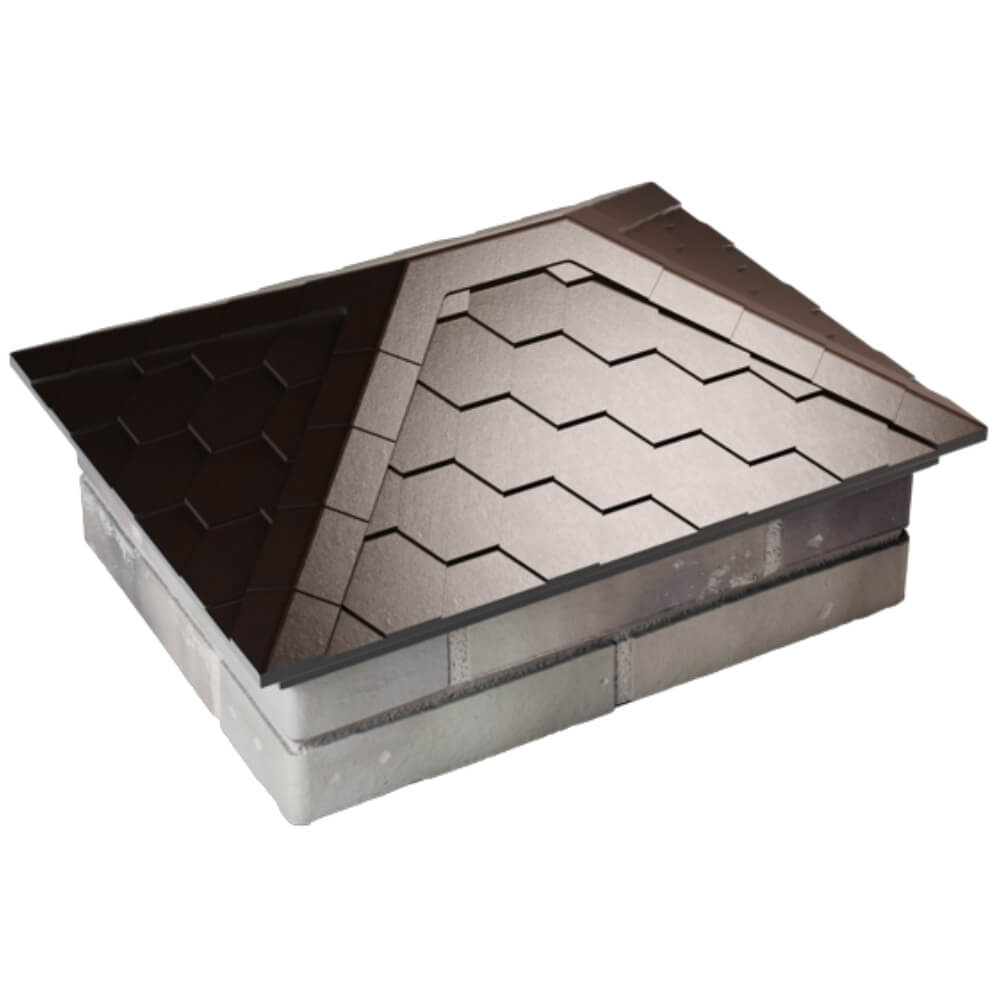 Колпак Zking Эверест Коричневый на столб 2х1.5 кирпича (520х390мм) Пятигорск фото