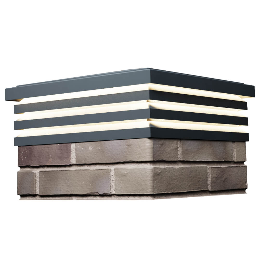 Колпак Zking Бона ХайТек Серый на столб 1.5х1.5 кирпича (385х385мм) с подсветкой в Пятигорске фото