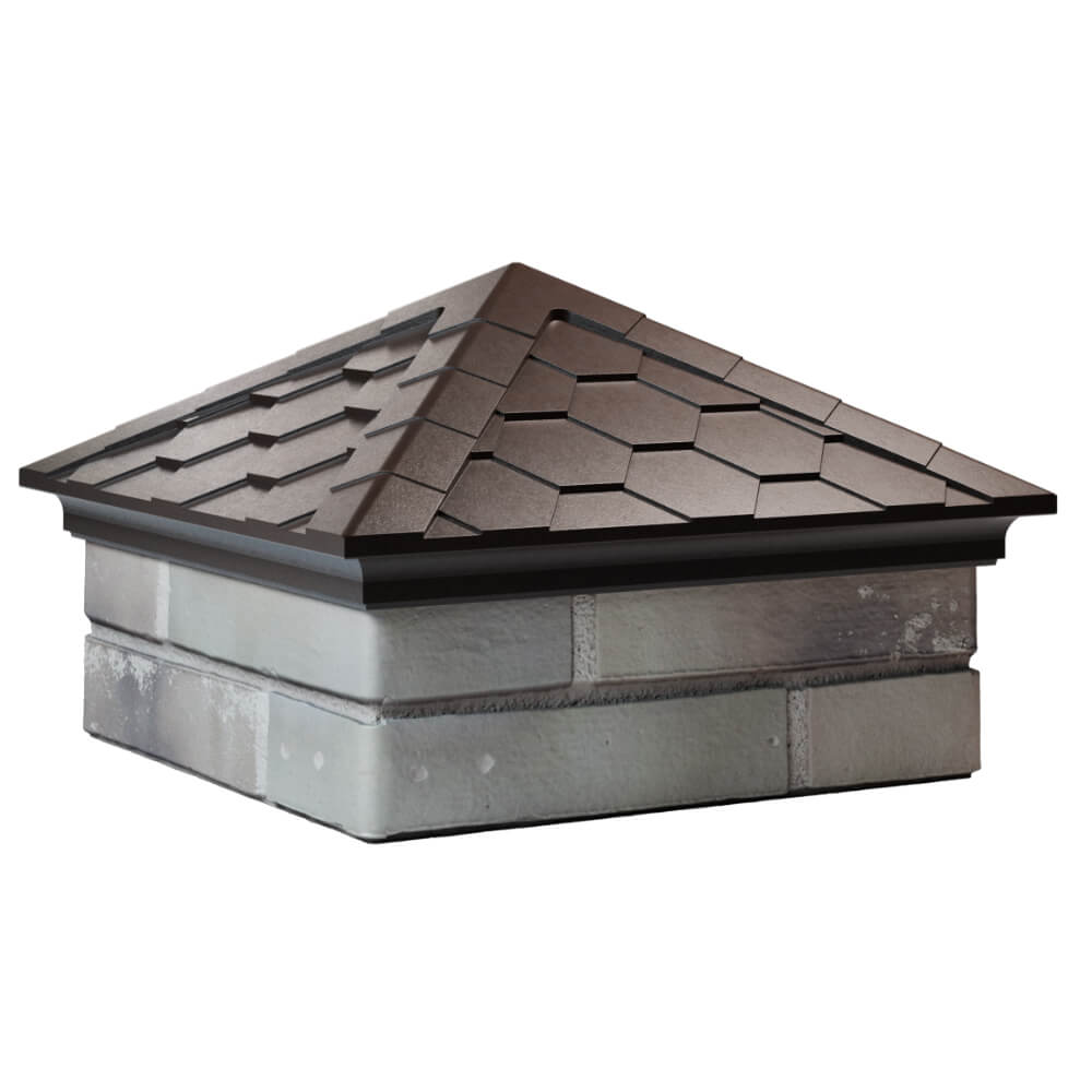 Колпак Zking Эверест Коричневый на столб 1.5х1.5 кирпича (390х390мм) в Пятигорске фото