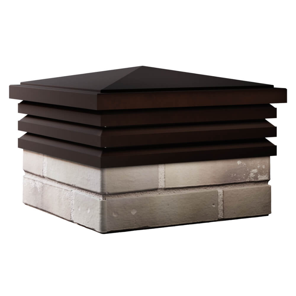 Колпак Zking Бона ХайТек Коричневый на столб 1.5х1.5 кирпича (385х385мм) в Пятигорске фото